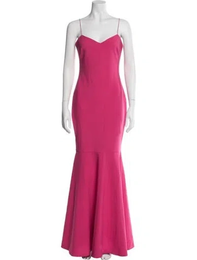 Pre-owned Likely V-neck Long Dress In Pink