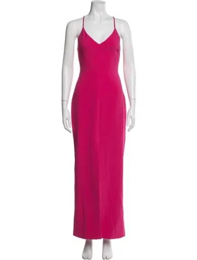 Pre-owned Likely V-neck Long Dress In Pink