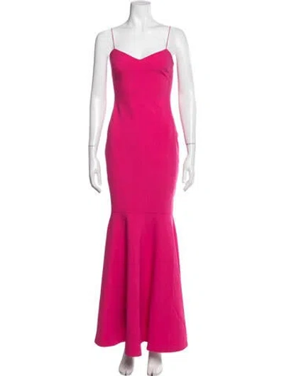 Pre-owned Likely V-neck Long Dress In Pink