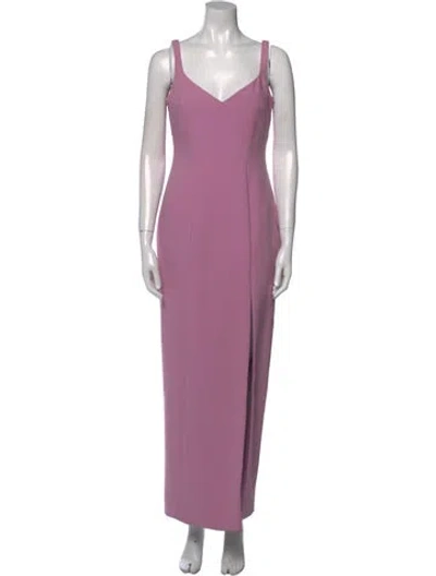 Pre-owned Likely V-neck Long Dress In Purple