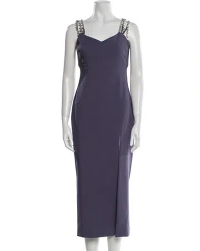 Pre-owned Likely V-neck Long Dress In Purple