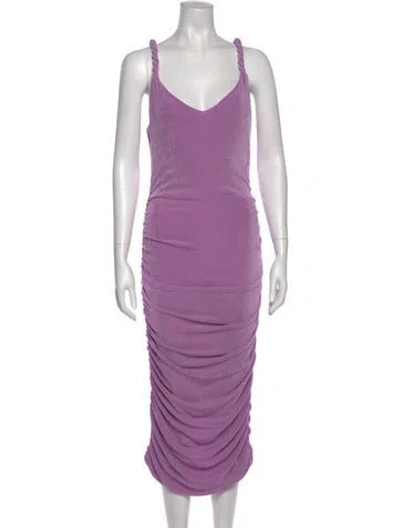Pre-owned Likely V-neck Long Dress In Purple