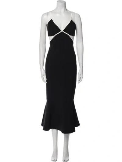 Pre-owned Likely V-neck Long Dress W/ Tags In Blue