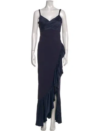 Pre-owned Likely V-neck Long Dress W/ Tags In Blue
