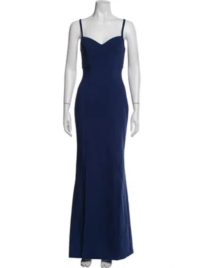 Pre-owned Likely V-neck Long Dress W/ Tags In Blue