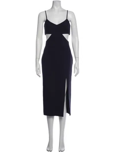 Pre-owned Likely V-neck Midi Length Dress In Blue