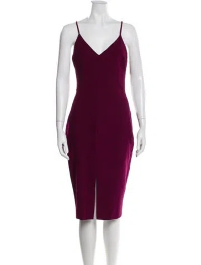 Pre-owned Likely V-neck Midi Length Dress In Purple