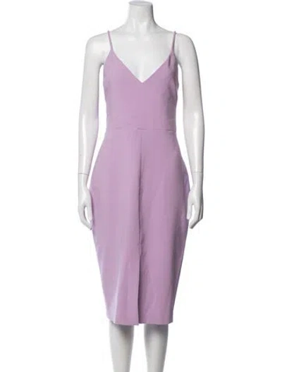 Pre-owned Likely V-neck Midi Length Dress In Purple