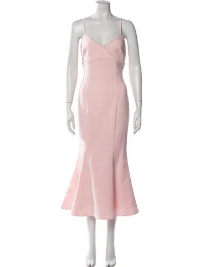 Pre-owned Likely V-neck Midi Length Dress W/ Tags In Pink