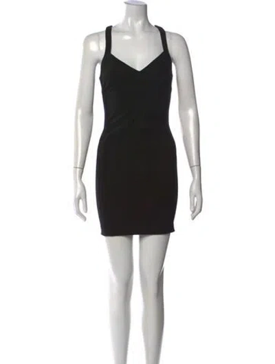 Pre-owned Likely V-neck Mini Dress In Black