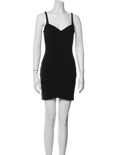 Pre-owned Likely V-neck Mini Dress In Black