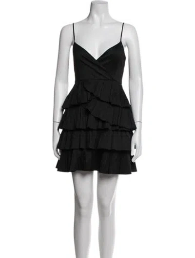 Pre-owned Likely V-neck Mini Dress In Black
