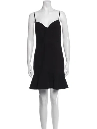 Pre-owned Likely V-neck Mini Dress In Black