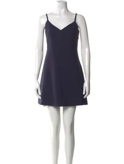 Pre-owned Likely V-neck Mini Dress In Blue