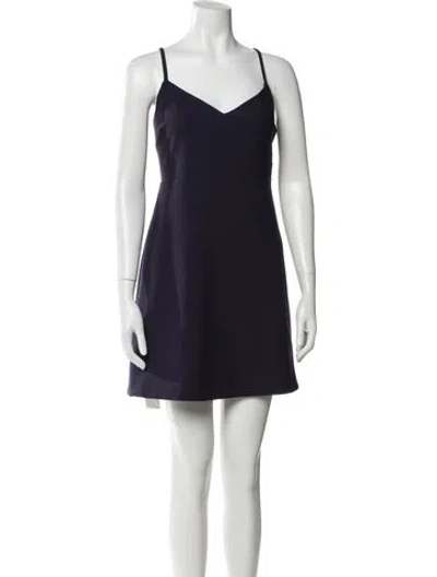 Pre-owned Likely V-neck Mini Dress In Blue