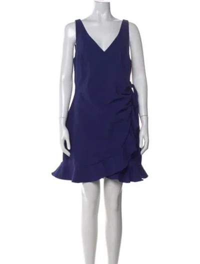 Pre-owned Likely V-neck Mini Dress In Blue