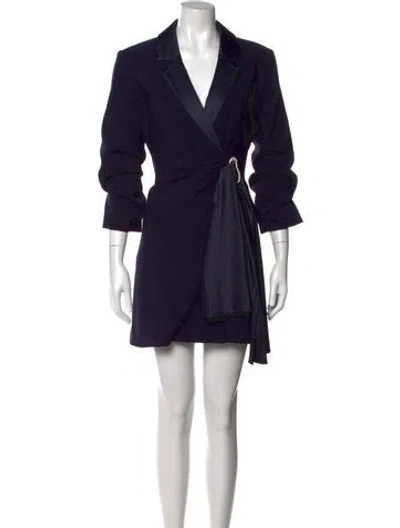 Pre-owned Likely V-neck Mini Dress In Blue