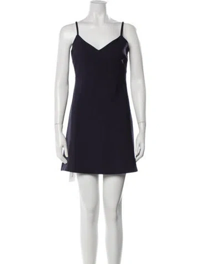 Pre-owned Likely V-neck Mini Dress In Blue