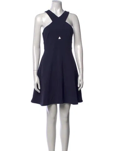 Pre-owned Likely V-neck Mini Dress In Blue
