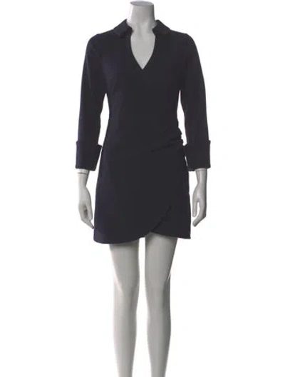 Pre-owned Likely V-neck Mini Dress In Gray