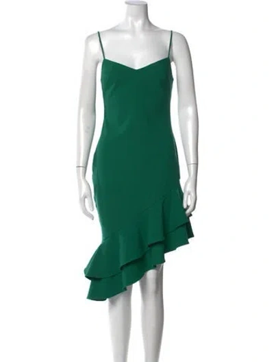 Pre-owned Likely V-neck Mini Dress In Green