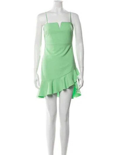 Pre-owned Likely V-neck Mini Dress In Green