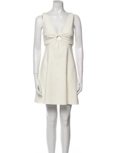 Pre-owned Likely V-neck Mini Dress In Neutral