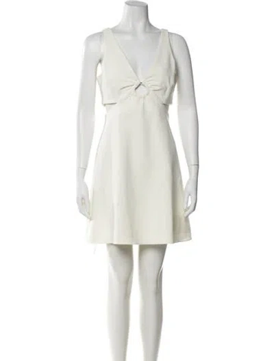 Pre-owned Likely V-neck Mini Dress In Neutral