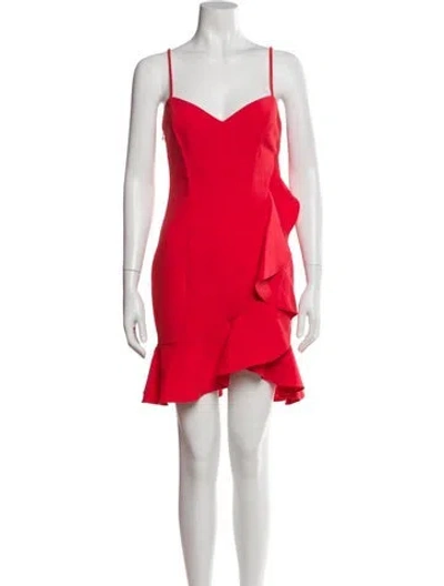 Pre-owned Likely V-neck Mini Dress In Red