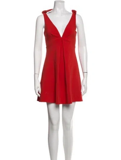 Pre-owned Likely V-neck Mini Dress In Red