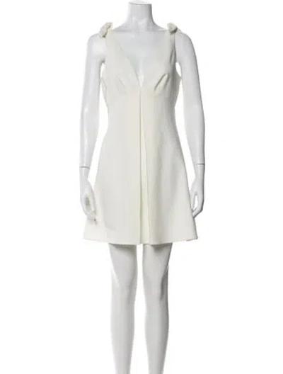 Pre-owned Likely V-neck Mini Dress In White