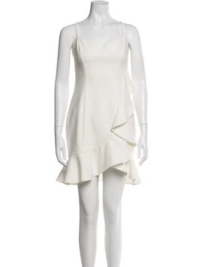 Pre-owned Likely V-neck Mini Dress In White