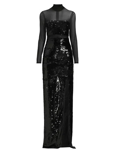 Likely Women's Andie Sequin & Mesh Gown In Black