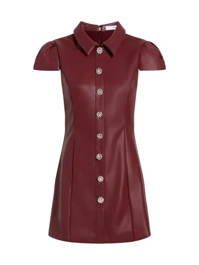 Likely Anika Faux Leather Mini Dress In Burgundy