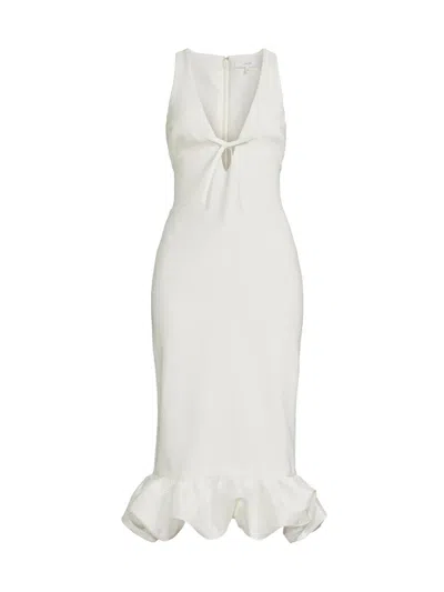 Likely Women's Balta Ruffled Plunge-neck Midi-dress In White
