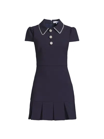 Likely Women's Bettina Embellished Pleated-hem Minidress In Blue