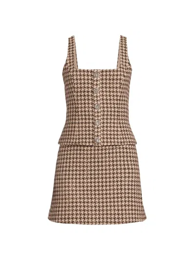 Likely Women's Calissa Houndstooth Minidress In Brown