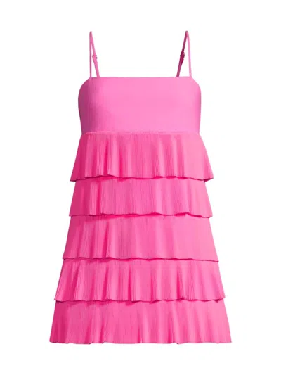 Likely Women's Cella Tiered Sleeveless Minidress In Pink Sugar