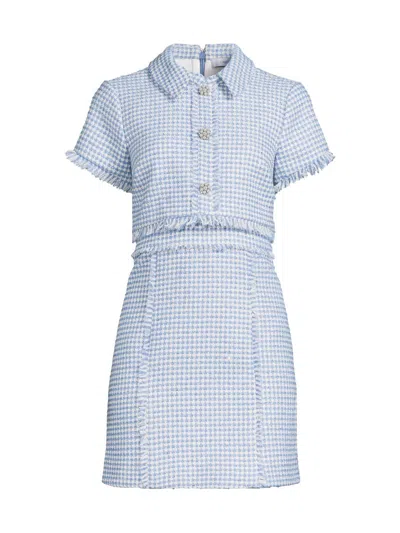 Likely Women's Daisy Gingham Tweed Minidress In Blue