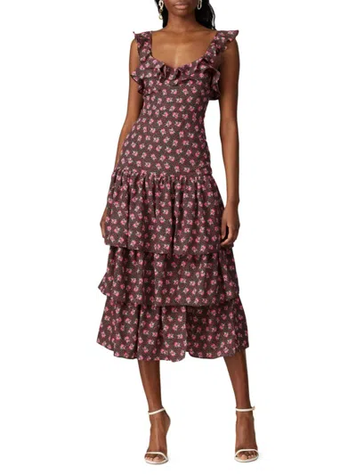 Likely Women's Floral Tiered Midi Dress In Neutral