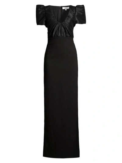 Likely Women's Isabela Taffeta Puff-sleeve Gown In Black