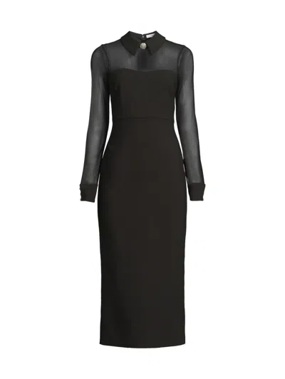 Likely Women's Olea Sheer-sleeve Midi-dress In Black