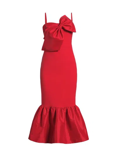 Likely Women's Patti Bow Flounce Midi-dress In Red