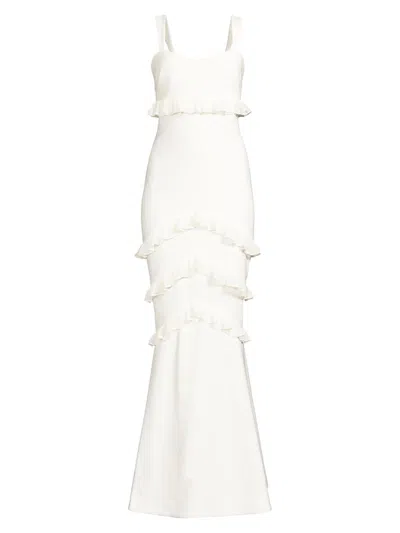 Likely Women's Solana Ruffle-trim Mermaid Gown In White