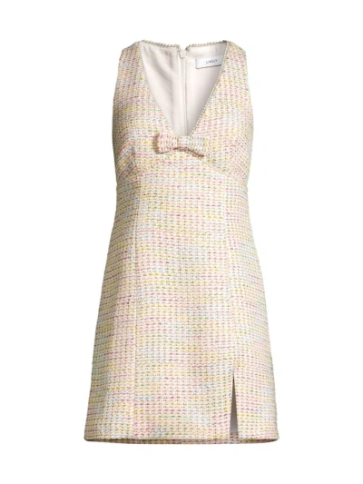 Likely Women's Troya Tweed V-neck Minidress In White Pink