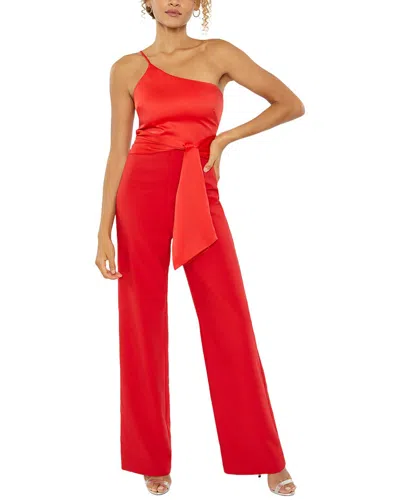 Likely Yara Tailored One-shoulder Jumpsuit In Scarlet