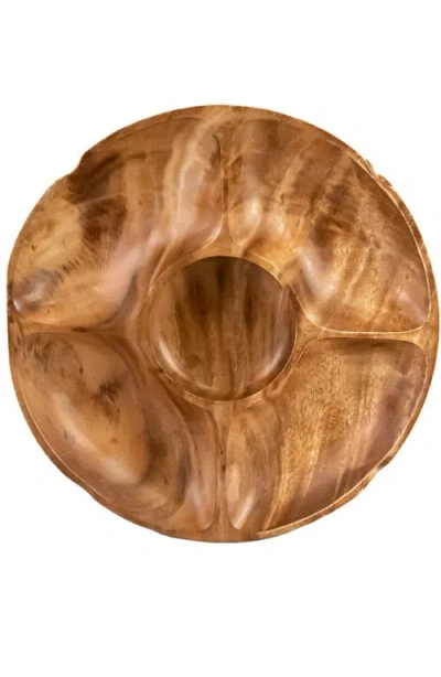 Likha Acacia 5-compartment Serving Tray In Brown