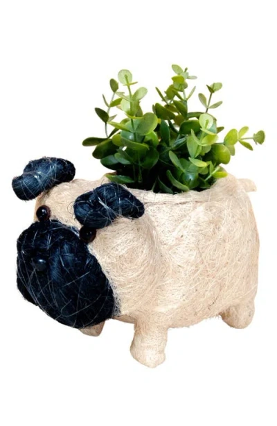 Likha Baby Pug Handwoven Planter In Neutral