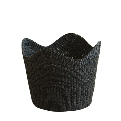 Likha Black Scallop Basket - Handwoven Basket