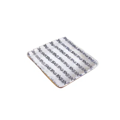 Likha Black / White Capiz + Acacia Plate - African Xoxo, Square